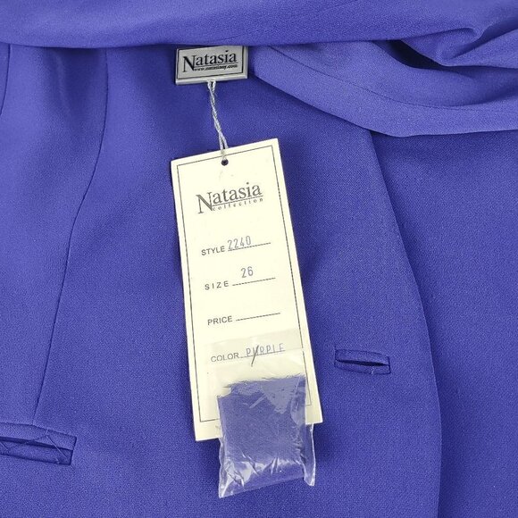 Natasia Purple Single Button Long Line Blazer with Shoulder Pads Size 26 (NWT) - Picture 13 of 13
